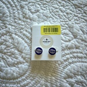 NWT Florida Gator Blue and Silver Stud Earrings